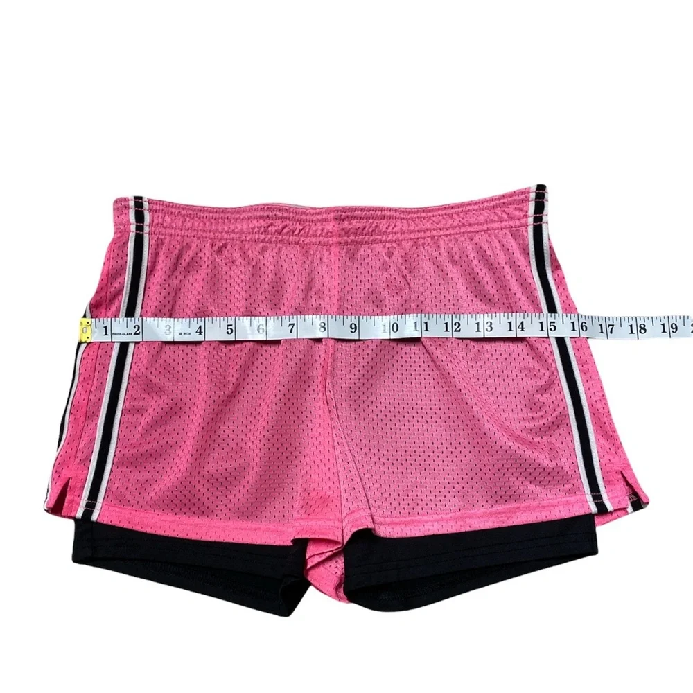 Justice Athletic Shorts Girls 16 Gym Bottoms Pink Black Athletic Gym Athleisure